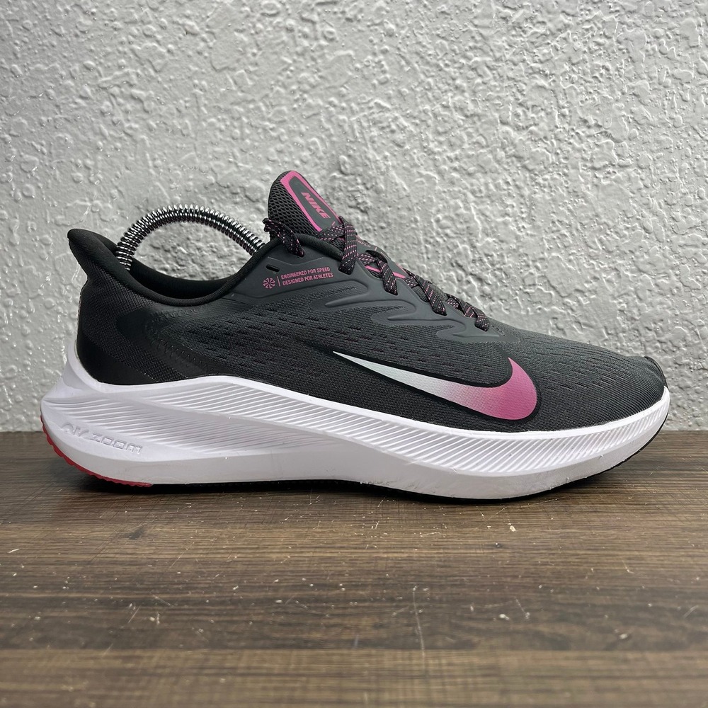 Nike Women's Air Zoom Winflo 7 Black Pink Shoes - Women's Size 9.5